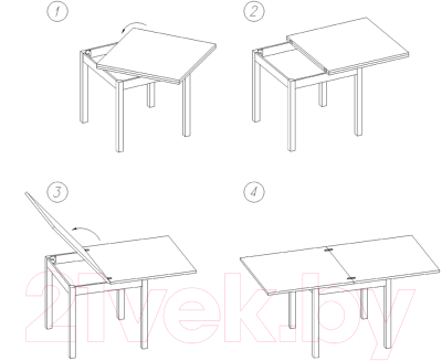Обеденный стол Домотека Чинзано М-2 (крем/молочный дуб/02) - Инструкция