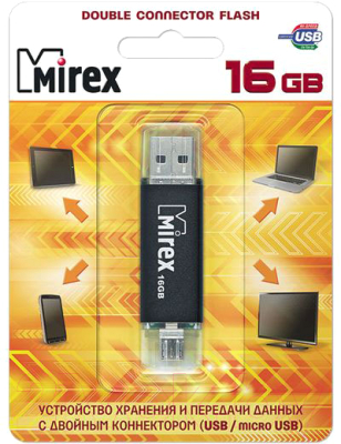 Usb flash накопитель Mirex DCF Smart Black 16GB (13600-DCFBLS16)