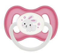 Пустышка Canpol Bunny&Company латексная круглая 0-6мес / 23/277 (розовый, со светящимся колечком) - 