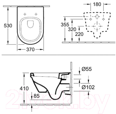 Унитаз подвесной Villeroy & Boch Omnia Architectura 5684-R0-01 + 98M9-C101