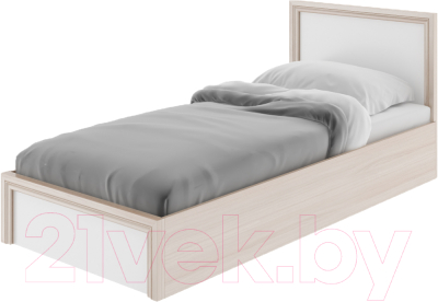 Односпальная кровать Rinner Остин М22 с ПМ 90x200 (ясень шимо светлый/белый поры дерева)