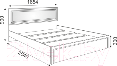Двуспальная кровать Rinner Беатрис М09 160x200 (дуб млечный)