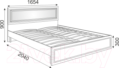 Двуспальная кровать Rinner Беатрис М10 160x200 (дуб млечный)