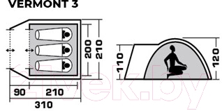 Палатка Jungle Camp Vermont 3 / 70825 (зеленый)