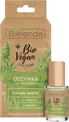 Лак для ногтей Bielenda Bio Vegan Nail Care кондиц. укрепляющий с семенами конопли (10мл)
