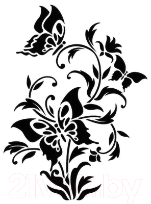 

Трафарет Сонет, Бабочки на цветке / 13746607