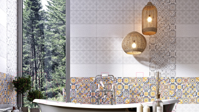 Декоративная плитка Нефрит-Керамика Лорена / 00-00-5-08-30-06-1484 (400x200, серый)