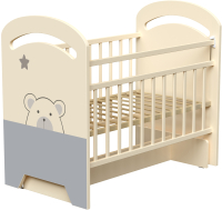 Детская кроватка VDK Birba колесо-качалка с маятником (слоновая кость) - 