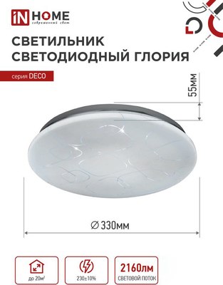 Светильник INhome Deco Глория / 4690612025094