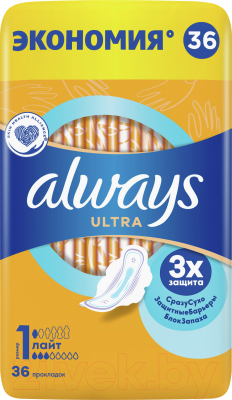 Изображение товара Прокладки гигиенические Always Light Quatro (36шт, ароматизированные)