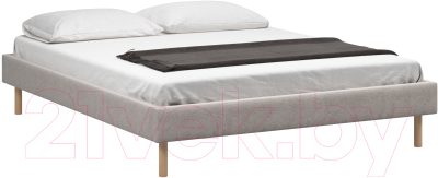 Двуспальная кровать Woodcraft Лачи 160 вариант 8 (светлый лак/искусственная шерсть/топленое молоко)