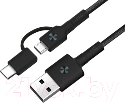 Кабель ZMI L403 Micro/Type-C to USB-A Combo Braided / ZMKAL403CNBK (1м)