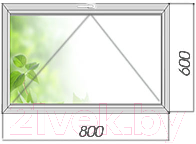 Окно ПВХ Добрае акенца Откидное 3 стекла (600x800)