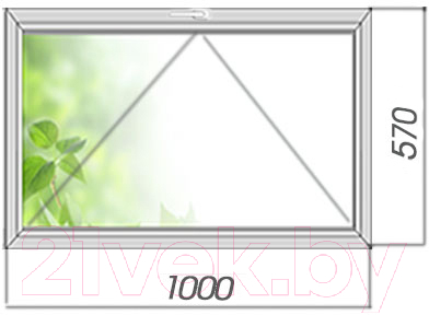 Окно ПВХ Добрае акенца Откидное 3 стекла (570x1000)