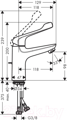 Смеситель Hansgrohe Novus Care 71921000