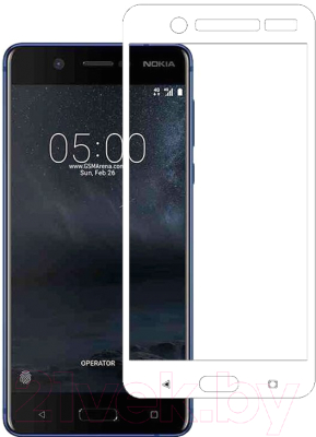 Защитное стекло для телефона Case Full Screen для Nokia 2 (белый глянец)