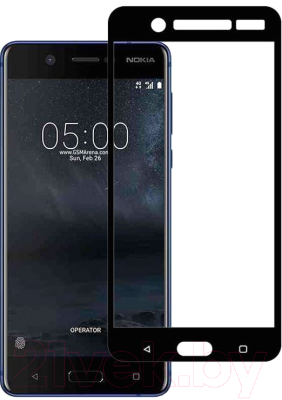Защитное стекло для телефона Case Full Screen для Nokia 2 (черный глянец)