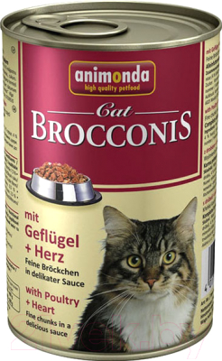 Влажный корм для кошек Animonda Brocconis с домашней птицей и сердцем (400г)