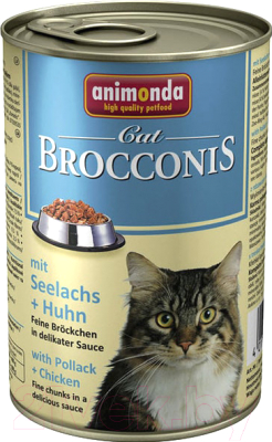 Влажный корм для кошек Animonda Brocconis с сайдой и курицей (400г)
