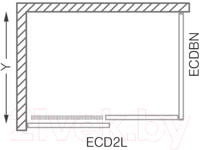 Душевой уголок Roltechnik Exclusive Line ECD2L/120+ECDBN/100 (черный/прозрачное стекло)