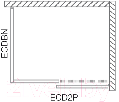 Душевой уголок Roltechnik Exclusive Line ECD2P/120+ECDBN/100 (черный/прозрачное стекло)