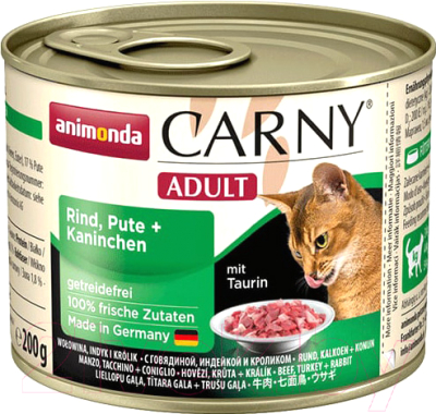 Влажный корм для кошек Animonda Carny Adult с индейкой и кроликом (200г)