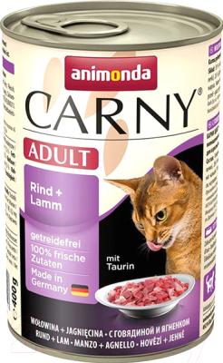 Влажный корм для кошек Animonda Carny Adult с говядиной и ягненком (400г)