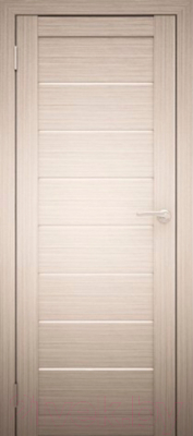 Дверь межкомнатная Юни Амати 01 80x200 (дуб беленый/стекло белое)