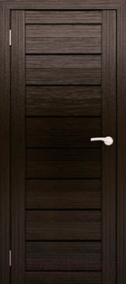 Дверь межкомнатная Юни Амати 01 60x200 (дуб венге/стекло черное)