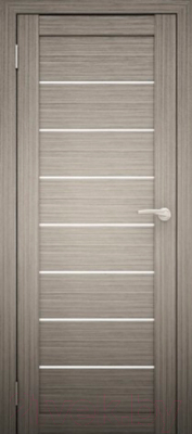 Дверь межкомнатная Юни Амати 01 60x200 (дуб дымчатый/стекло белое)