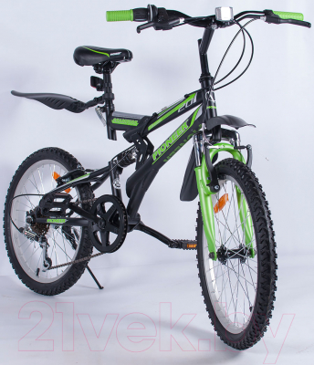 Детский велосипед PIONEER Champion (15, черный/зеленый/белый)