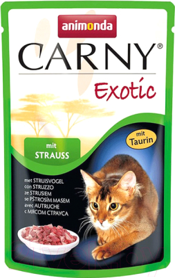 Влажный корм для кошек Animonda Carny Exotic с мясом страуса (85г)