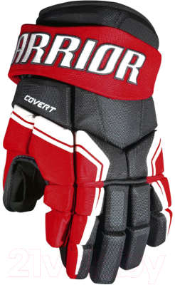 Перчатки хоккейные Warrior QRE3 / Q3G-BRW10 (черный/белый/красный)