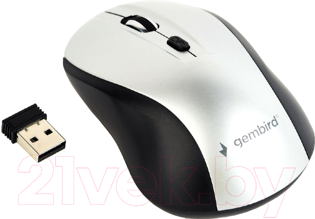 Мышь Gembird/Cablexpert MUSW-4B-02-BS (черный/серебристый)