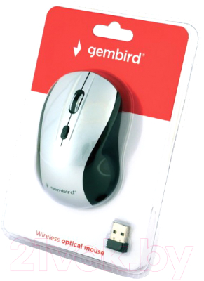 Мышь Gembird MUSW-4B-02-BS (черный/серебристый)