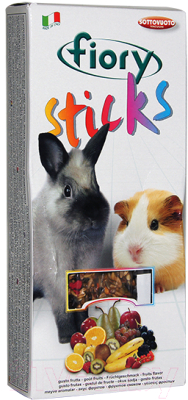 Лакомство для грызунов Fiory Палочки для кроликов с фруктамии / 2700 (100г)