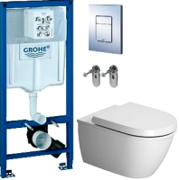 

Унитаз подвесной с инсталляцией Duravit, 2545090000 + 0069890000 + 38772001