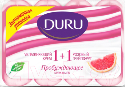 Набор мыла Duru 1+1 Крем-мыло розовый грейпфрут (4x90г)