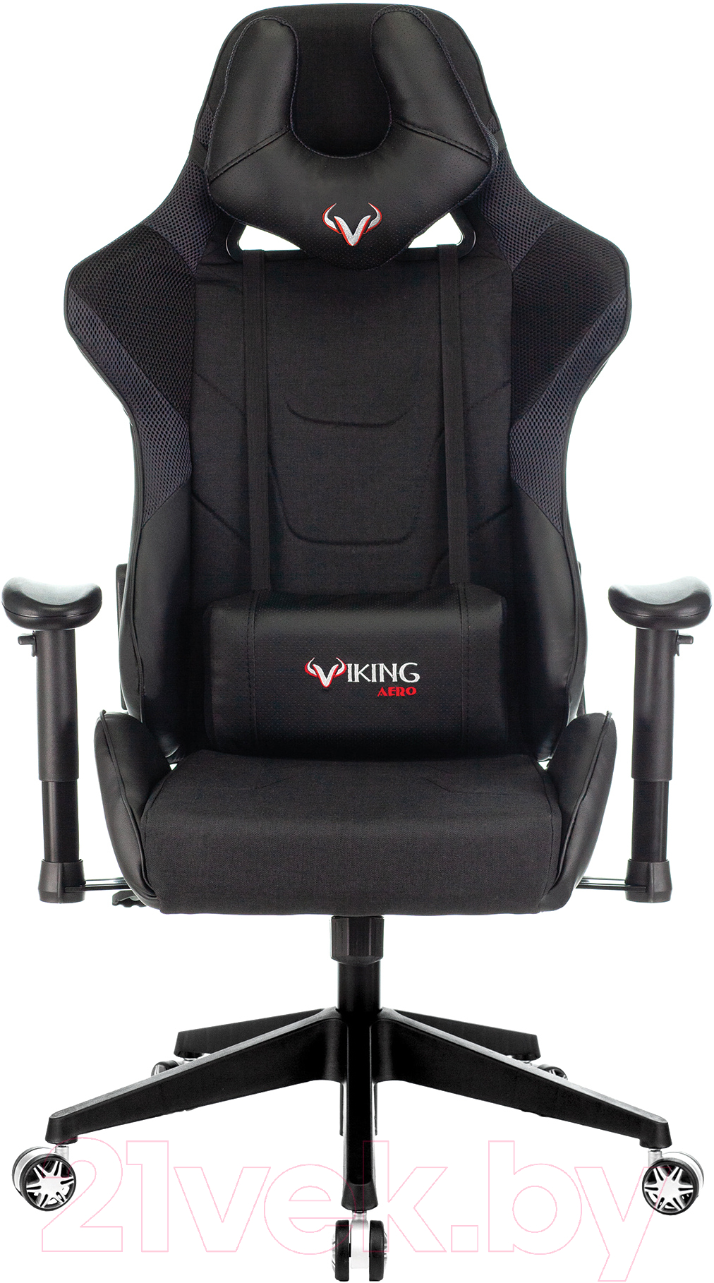 Кресло геймерское Бюрократ Zombie Viking-4 Aero Black Edition (искусственная кожа/ткань черный) — фото 2