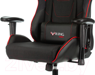 Кресло геймерское Бюрократ Zombie Viking 4 Aero Red (искусственная кожа/ткань, черный/красный)