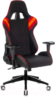Кресло геймерское Бюрократ Zombie Viking 4 Aero Red (искусственная кожа/ткань, черный/красный)