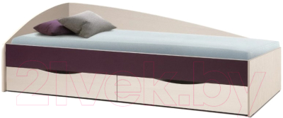 Односпальная кровать Олмеко Фея-3 80x190 (вудлайн кремовый/баклажан)