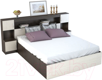 Комплект мебели для спальни Rikko Бася КР552 с прикроватным блоком (венге/дуб атланта)