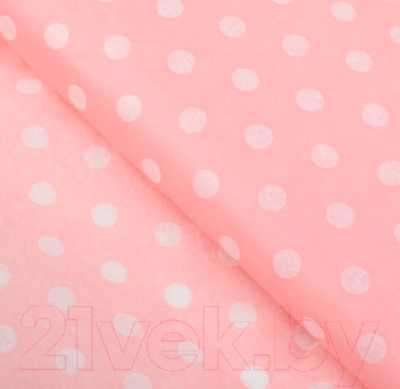 Набор бумаги для оформления подарков No Brand В горошек / 3283-7 (10л, розовый)