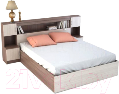 Комплект мебели для спальни Rikko Бася КР552 с прикроватным блоком (шимо темный/шимо светлый)