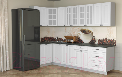 Готовая кухня Интерлиния Мила Деко 1.2x2.8 (белый/кастилло темный)