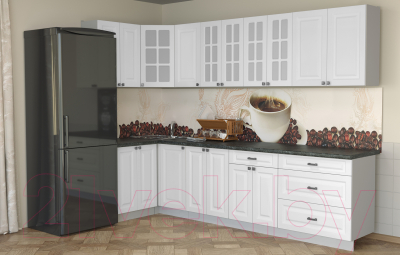 Готовая кухня Интерлиния Мила Деко 1.2x3.0 (белый/кастилло темный)