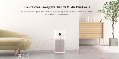 Очиститель воздуха Xiaomi Mi Air Purifier 3H / FJY4031GL (белый)