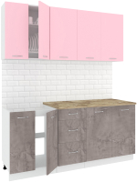Готовая кухня Кортекс-мебель Корнелия Лира 1.8 (розовый/оникс/мадрид) - 