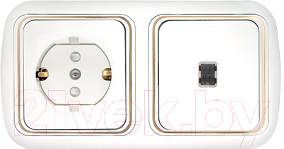 

Блок выключатель+розетка Bylectrica, Гармония Люкс В-РЦ-603 з